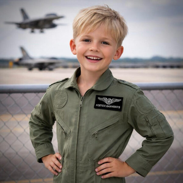 115310 38 06 Laat de verbeelding tot leven komen met de FOSTEX kinder overall Sage Green. Deze stoere overall, geïnspireerd op vliegenierslooks, is perfect voor avontuurlijke kinderen. Gemaakt van hoogwaardig 65% polyester en 35% katoen, biedt comfort en duurzaamheid voor elk spel. Bestel nu en geef jouw kleine avonturier de perfecte outfit! <div></div> <div><a title="Maattabel" href="https://dedump.nl/wp-content/uploads/2020/04/deDump.nl-FOSTEX-KINDER-OVERALL-Maattabel.pdf" target="_blank" rel="noopener noreferrer"><button><span style="color: #ef471f; font-size: medium;"><strong>Maattabel</strong></span></button></a></div>