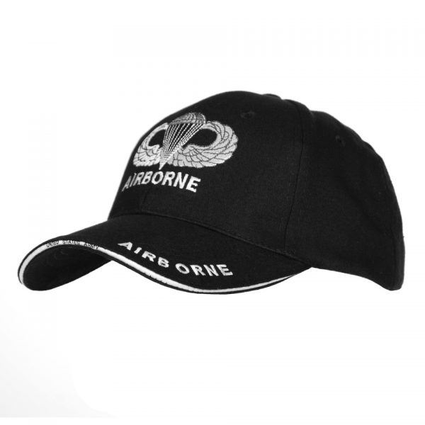 BASEBALL CAP ARMY AIRBORNE Baseball cap van 100% katoen Opdruk Army Airborne. <div class="colordesc">Zwart</div>