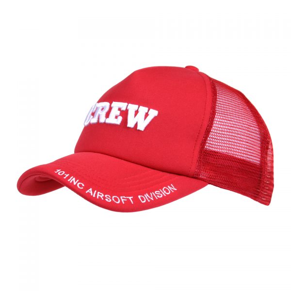 BASEBALL CAP MESH CREW Baseball cap van katoen/polyester met aan de achterzijde mesh De cap is verstelbaar en heeft een print op de voor zijde van de cap. <div class="colordesc">Rood</div>