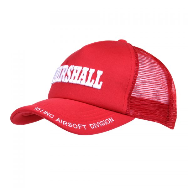 BASEBALL CAP MESH MARSHALL Baseball cap van katoen/polyester met aan de achterzijde mesh De cap is verstelbaar en heeft een print op de voorzijde van de cap. <div class="colordesc">Rood</div>