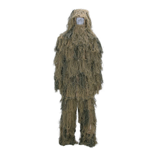 469258 47 01 Ghillie Suit Special Forces Woodland bij DeDump.nl is een professioneel camouflage pak dat is ontworpen voor gebruik door special forces. Dit pak is gemaakt van hoogwaardig nylon en katoen om duurzaamheid en betrouwbaarheid te garanderen tijdens tactische operaties en outdoor missies. Het Ghillie Suit biedt uitstekende camouflage-eigenschappen, waardoor je bijna onzichtbaar wordt in je omgeving. Het is voorzien van losse vezels en bladeren die perfect opgaan in verschillende natuurlijke omgevingen, waardoor je effectief kunt opgaan in je omgeving en je aanwezigheid kunt verbergen. Het pak wordt compleet geleverd, inclusief hoofddeksel, waardoor je volledig bedekt bent en je hoofd en lichaam zijn gecamoufleerd. Dit Ghillie Suit is ontworpen voor intensief gebruik en biedt optimale bescherming tegen de elementen en eventuele schade. Het is ideaal voor gebruik door special forces, jacht, outdoor activiteiten en fotografie. Ga voor de ultieme camouflage met het Ghillie Suit Special Forces. Bestel nu bij DeDump.nl en bereid je voor op onopvallende en succesvolle missies in verschillende omgevingen.