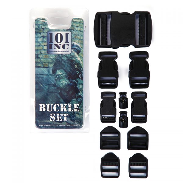 BUCKLE SET 101 INC Set buckles gemaakt van 100% kunststof. In totaal zitten er 10 buckle stukken in de set. <div class="colordesc">groen</div> <div class="colorimg"><a href="https://dedump.nl/wp-content/uploads/2019/07/groen.jpg"><img class="alignnone size-full wp-image-18948" src="https://dedump.nl/wp-content/uploads/2019/07/groen.jpg" alt="" width="171" height="26" /></a></div> <div></div> <div> <div class="colordesc">zwart</div> <div class="colorimg"><a href="https://dedump.nl/wp-content/uploads/2019/07/glans-zwart.jpg"><img class="alignnone size-full wp-image-18945" src="https://dedump.nl/wp-content/uploads/2019/07/glans-zwart.jpg" alt="" width="171" height="26" /></a></div> </div>