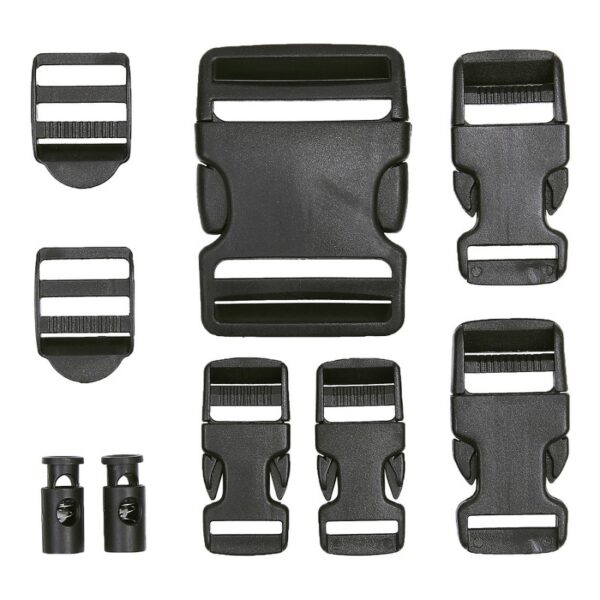 Buckle set 101 INC2 Set buckles gemaakt van 100% kunststof. In totaal zitten er 10 buckle stukken in de set. <div class="colordesc">groen</div> <div class="colorimg"><a href="https://dedump.nl/wp-content/uploads/2019/07/groen.jpg"><img class="alignnone size-full wp-image-18948" src="https://dedump.nl/wp-content/uploads/2019/07/groen.jpg" alt="" width="171" height="26" /></a></div> <div></div> <div> <div class="colordesc">zwart</div> <div class="colorimg"><a href="https://dedump.nl/wp-content/uploads/2019/07/glans-zwart.jpg"><img class="alignnone size-full wp-image-18945" src="https://dedump.nl/wp-content/uploads/2019/07/glans-zwart.jpg" alt="" width="171" height="26" /></a></div> </div>