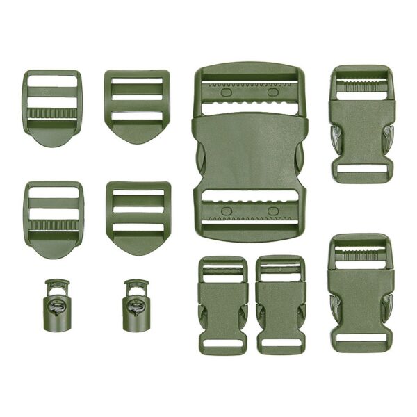 Buckle set 101 INC3 Set buckles gemaakt van 100% kunststof. In totaal zitten er 10 buckle stukken in de set. <div class="colordesc">groen</div> <div class="colorimg"><a href="https://dedump.nl/wp-content/uploads/2019/07/groen.jpg"><img class="alignnone size-full wp-image-18948" src="https://dedump.nl/wp-content/uploads/2019/07/groen.jpg" alt="" width="171" height="26" /></a></div> <div></div> <div> <div class="colordesc">zwart</div> <div class="colorimg"><a href="https://dedump.nl/wp-content/uploads/2019/07/glans-zwart.jpg"><img class="alignnone size-full wp-image-18945" src="https://dedump.nl/wp-content/uploads/2019/07/glans-zwart.jpg" alt="" width="171" height="26" /></a></div> </div>