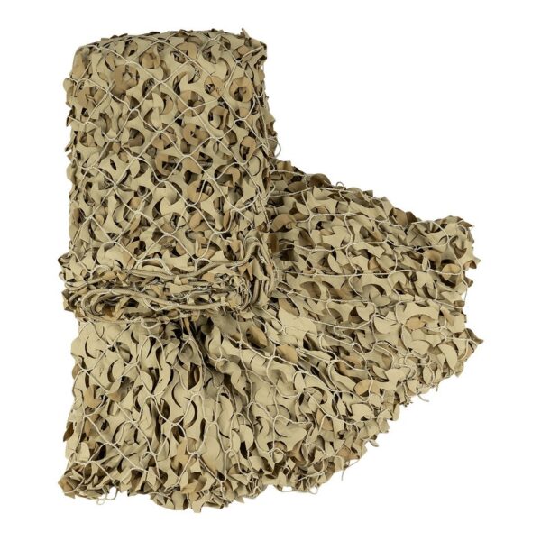 Camonet 6 X 3 M Onze camonet van 6 x 3 meter is een camouflagenet van hoge kwaliteit, ontworpen voor maximale prestaties en duurzaamheid. Met een achterkant voorzien van touw en knopen voor eenvoudige bevestiging, is deze camonet perfect geschikt voor buitenactiviteiten. Het waterdichte materiaal is rot- en schimmelwerend, terwijl de verhoogde UV-behandeling zorgt voor een langere levensduur, zelfs in vochtige omstandigheden.