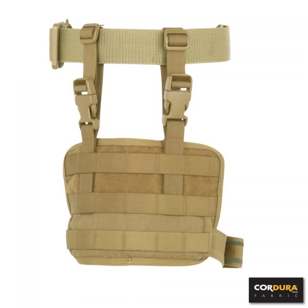 MOLLE BEEN PANEEL CORDURA LQ161701 Been paneel gemaakt van Cordura Fabric. Voorzien van molle en velcro om materiaal aan te bevestigen. Twee verstelbare straps om het paneel te bevestigen aan de koppel/riem. Kenmerken: - Volledig verstelbaar / modulair systeem - Twee verstelbare straps om te bevestigen aan riem - Voorzien van Molle en velcro - Cordura Fabric Afmeting: Hoogte: 15,5 cm Breedte: 26 cm. <div class="colordesc">Coyote</div>