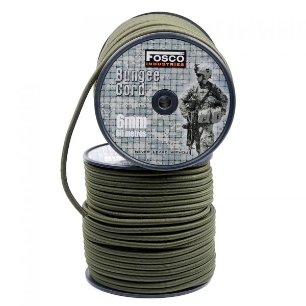 BUNGEE CORD 6 MM 60 MTR. Bungee cord op rol van 100% elastiek. <strong>Afmeting:</strong> <ul> <li>Diameter: 6 mm</li> <li>Lengte: 60 mtr</li> </ul> <div class="colordesc">groen</div>