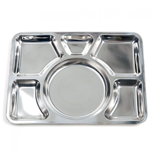RVS BORD MET 6 VAKKEN Bord met 6 vakken van 100% RVS Afmeting 40 x 30 cm.
