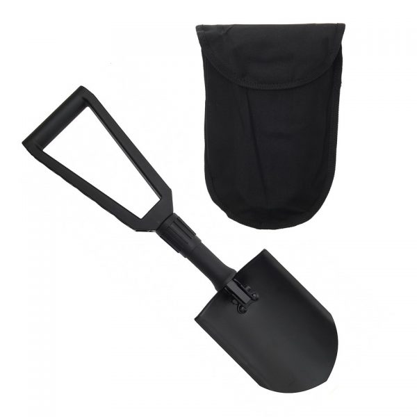 TRIFOLD SHOVEL PLASTIC HANDLE Metalen trifold met plastic handvat inclusief nylon hoes. <div class="colordesc">zwart</div>