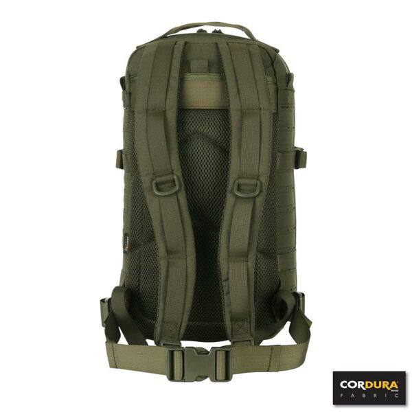 351622 11 06 De Lasercut 1-day assault rugzak Cordura LQ16173 is een compacte en stevige rugzak, ideaal voor een dagje weg, school, of outdooractiviteiten zoals airsoft. Gemaakt van hoogwaardig Cordura Fabric, biedt deze rugzak duurzaamheid en slijtvastheid. De lasercut Molle-uitsparingen maken het eenvoudig om extra accessoires en pouches te bevestigen.