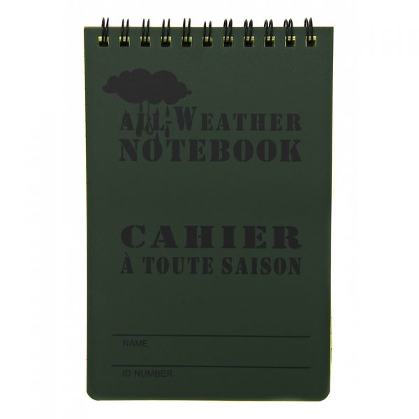 NOTITIEBLOK ALL WEATHER GROOT Het <strong>Notitieblok All Weather Groot</strong> is ontworpen voor de veeleisende avonturier. Dit waterdichte notitieboek biedt de mogelijkheid om altijd en overal notities te maken, ongeacht de weersomstandigheden. Gemaakt van duurzame materialen, blijft dit notitieblok zelfs onder de meest extreme omstandigheden bruikbaar.