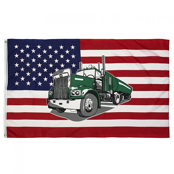 VLAG USA TRUCK Vlag van 100% polyester Afmeting; 1 X 1,5 m.  