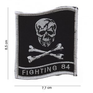 Embleem stof Fighting 84 (skull) met klittenband #1066