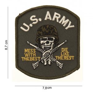 Embleem stof US army (doodskop) #3055