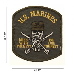 Embleem stof US marines (doodskop) #3056