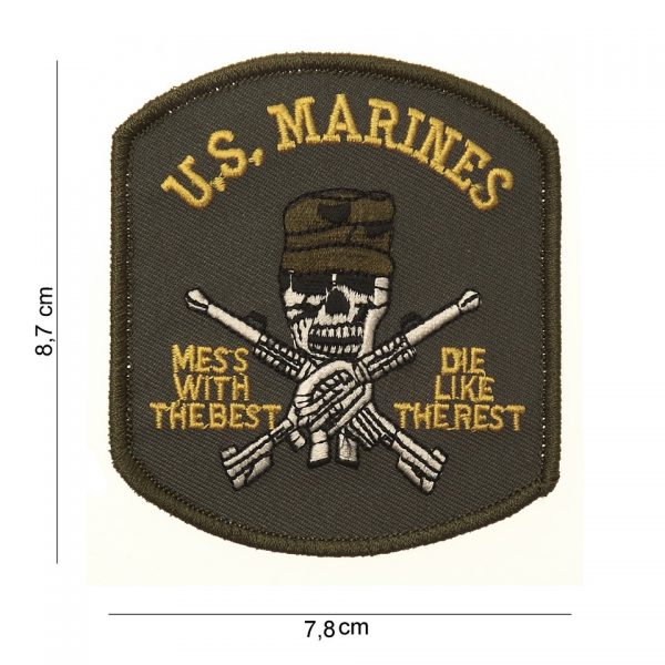EMBLEEM STOF US MARINES DOODSKOP 11701 3056 Embleem met tekst/afbeelding van stof.  