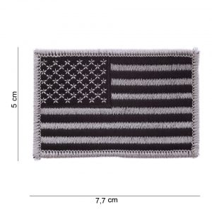 Embleem stof vlag USA zilver #1019