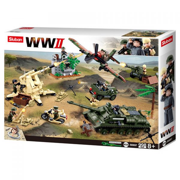 SLUBAN WWII BATTLE OF KURSK M38 B0697 160731 Sluban bouwstenen WWII BATTLE OF KURSK: het nieuwe speelgoedmerk met degelijke, duurzame plastic bouwstenen, kunststof blokjes en figuren met voordelige prijzen en ze passen gewoon op andere merken bouwstenen!