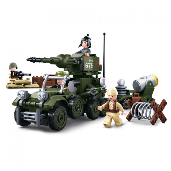 SLUBAN WWII GIFTBOX 4 IN 1 M38 B0679 16124 Sluban bouwstenen: het nieuwe speelgoedmerk met degelijke, duurzame plastic bouwstenen, kunststof blokjes en figuren met voordelige prijzen en ze passen gewoon op andere merken bouwstenen!