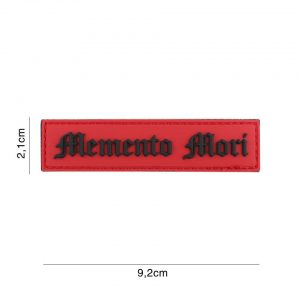 Embleem 3D PVC Memento Mori (streep) rood/zwart #6136