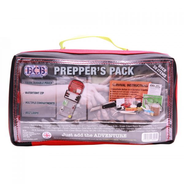 BCB PREPPERS PACK <strong>Waarom kiezen voor de BCB Prepper's Pack?</strong> <ul> <li><strong>Uitgebreide voorbereiding:</strong> Bevat meer dan 30 essentiële items voor noodsituaties en survival.</li> <li><strong>Duurzaam en waterdicht:</strong> De tas is ontworpen om je uitrusting veilig en droog te houden.</li> <li><strong>Organisatie en toegankelijkheid:</strong> Meerdere compartimenten maken het gemakkelijk om snel de juiste benodigdheden te vinden.</li> <li><strong>Veelzijdigheid:</strong> Geschikt voor verschillende scenario's, van outdooractiviteiten tot noodvoorbereiding.</li> <li><strong>Betrouwbare kwaliteit:</strong> Samengesteld door BCB, een gerenommeerd merk in survival- en outdoorproducten.</li> </ul> <strong>Afmetingen:</strong> Compact en gemakkelijk mee te nemen in een rugzak of weekendtas. <strong>Gewicht:</strong> 835 g <strong>Merk:</strong> BCB De <strong>BCB Prepper's Pack CK068</strong> is perfect voor iedereen die goed voorbereid wil zijn op onvoorziene situaties. Of je nu op avontuur gaat in de wildernis of jezelf wilt beschermen tegen noodsituaties thuis, deze kit biedt de tools en kennis om veilig en zelfvoorzienend te blijven.