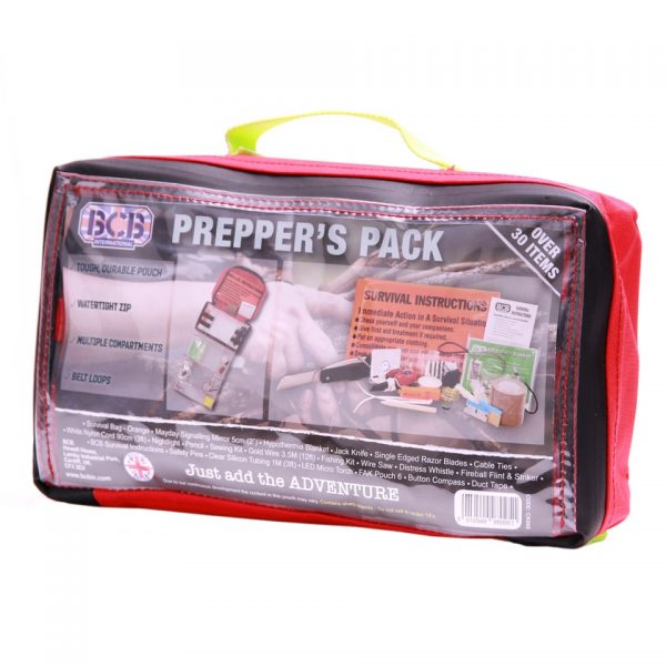 BCB PREPPERS PACK2 <strong>Waarom kiezen voor de BCB Prepper's Pack?</strong> <ul> <li><strong>Uitgebreide voorbereiding:</strong> Bevat meer dan 30 essentiële items voor noodsituaties en survival.</li> <li><strong>Duurzaam en waterdicht:</strong> De tas is ontworpen om je uitrusting veilig en droog te houden.</li> <li><strong>Organisatie en toegankelijkheid:</strong> Meerdere compartimenten maken het gemakkelijk om snel de juiste benodigdheden te vinden.</li> <li><strong>Veelzijdigheid:</strong> Geschikt voor verschillende scenario's, van outdooractiviteiten tot noodvoorbereiding.</li> <li><strong>Betrouwbare kwaliteit:</strong> Samengesteld door BCB, een gerenommeerd merk in survival- en outdoorproducten.</li> </ul> <strong>Afmetingen:</strong> Compact en gemakkelijk mee te nemen in een rugzak of weekendtas. <strong>Gewicht:</strong> 835 g <strong>Merk:</strong> BCB De <strong>BCB Prepper's Pack CK068</strong> is perfect voor iedereen die goed voorbereid wil zijn op onvoorziene situaties. Of je nu op avontuur gaat in de wildernis of jezelf wilt beschermen tegen noodsituaties thuis, deze kit biedt de tools en kennis om veilig en zelfvoorzienend te blijven.