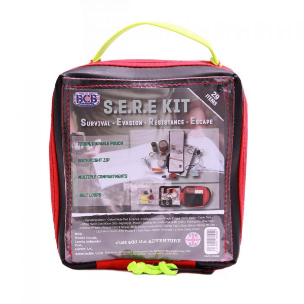 BCB S.E.R.E. KIT <ul> <li><strong>Afmetingen:</strong> Compact ontwerp, past gemakkelijk in een rugzak.</li> <li><strong>Gewicht:</strong> 400 g</li> <li><strong>Materiaal hoes:</strong> 500D nylon, waterdicht en duurzaam.</li> <li><strong>Merk:</strong> BCB</li> </ul> <hr /> <h3><strong>Waarom kiezen voor de BCB Nood- en Overlevingskit CK064?</strong></h3> ✔ <strong>Compact en draagbaar:</strong> Perfect om mee te nemen in elke rugzak. ✔ <strong>Waterdichte verpakking:</strong> Beschermt alle items tegen vocht en regen. ✔ <strong>Essentiële tools:</strong> Compleet pakket voor overleving, navigatie en reparatie. ✔ <strong>Duurzaam en betrouwbaar:</strong> Ontworpen om je in extreme omstandigheden te ondersteunen. ✔ <strong>Veelzijdig gebruik:</strong> Geschikt voor outdoorliefhebbers, reizigers en noodsituaties thuis of onderweg. Met de <strong>BCB Nood- en Overlevingskit CK064</strong> ben je altijd voorbereid, of je nu op avontuur gaat of een noodsituatie wilt overleven!