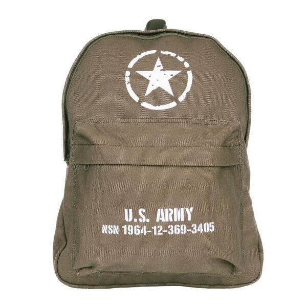 351552 11 02 <p>De Kinder rugzak U.S. Army van Fostex is een stoer en stijlvol canvas rugzakje, ideaal voor school, sport of een dagje uit. Met de iconische Amerikaanse Allied Star opdruk en afmetingen van 36 x 30 x 17 cm, biedt deze rugzak voldoende ruimte voor al je spulletjes. Gemaakt van 100% katoen (canvas) is deze vintage leger rugzak zowel praktisch als trendy voor de jonge avonturiers.</p>
