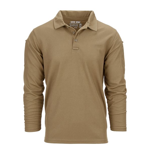 1111133406 Tactical polo Quick Dry long sleeve4 Tactical polo Quick Dry van 100% polyester Coyote. Optimale bewegingsvrijheid door de zachte stretch stof. Quick Dry materiaal is sneldrogend en vochtregulerend. Beide mouwen zijn voorzien van een pennen vakje. Tevens zit er op de linker mouw klittenband. <a title="Maattabel" href="https://dedump.nl/wp-content/uploads/2022/06/133406-Tactical-polo-Quick-Dry-lange-mouw-maattabel.pdf" target="_blank" rel="noopener noreferrer"><button><span style="color: #ef471f; font-size: medium;"><strong>Maattabel</strong></span></button></a>