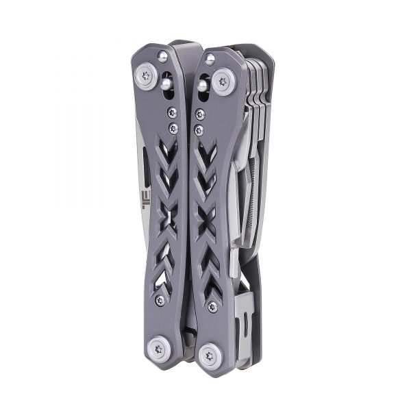 111453226 TF 2215 9 in 1 multi tool5 <strong>Task Force 2215® MultiTool</strong> <hr /> Met een multitool heb je de belangrijkste soorten gereedschap in een handzame tool. Multitools zijn ontwikkeld voor situaties dat er geen schroevendraaier, mes, zaag of tang voorhanden is. Ideaal voor situaties tijdens vakanties, hiking, vissen, schietbaan, of andere outdoor activiteiten. <strong>Deze 9 in 1 Multi Tool bevat de volgende tools:</strong> <ul> <li>Puntbek tang met draadknipper</li> <li>Mini-meetlat in centimeters en Inches met geintegreerde platte schroevendraaier en vijl</li> <li>Gekarteld mes</li> <li>Flessenopener met geintegreerde kleine platte schroevendraaier</li> <li>Schaartje</li> <li>Zaagblad</li> <li>Mes</li> <li>Philips head (kruiskop) schroevendraaier</li> <li>Band snijder/Draadstripper</li> </ul> <strong>Afmetingen:</strong> Geopend: 15cm Ingeklapt: 10.5cm <strong>Materiaal soort:</strong> Bekken en hanvat: <em>420ss Stainless Steel</em> Gereedschap materiaal :<em> 420J2 Stainless Steel</em> <img class="" src="https://www.mupload.nl/img/lwkaai.png" width="200" height="106" />