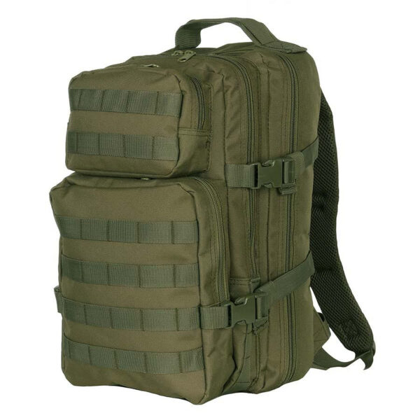 351710 11 351710 11 01 De 101 INC Rugzak US Assault LQ13168A is een veelzijdige en stoere daypack met een inhoud van 25 liter, perfect voor dagtrips, school of woon-werkverkeer. Deze lichtgewicht rugzak biedt comfortabele rugpadding en verstelbare draagbanden voor optimaal draagcomfort. Met meerdere opbergvakken, waaronder een speciaal vak voor een laptop, en Molle aanpassingsmogelijkheden aan de voor- en zijkanten, is deze rugzak ideaal voor iedereen die functionaliteit en stijl waardeert.