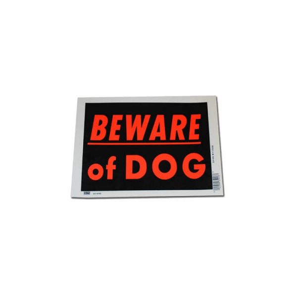 415143 2106 Plastic plaat klein beware of dog 8170 Plastic plaat klein met tekst.