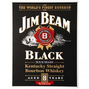 Metalen plaat groot 6. Jim Beam zwart