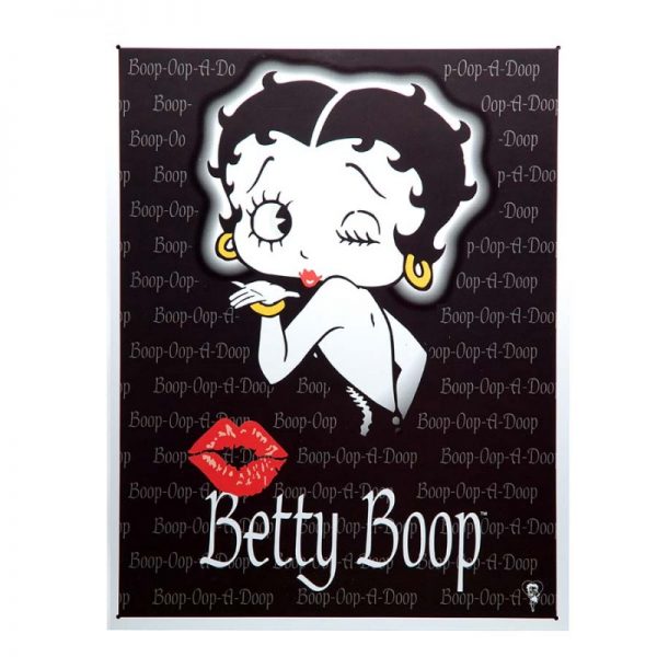 415151 2470 Metalen plaat groot 75. Betty Boop Metalen plaat groot met tekst/afbeelding Afmeting: 32 x 41 cm.