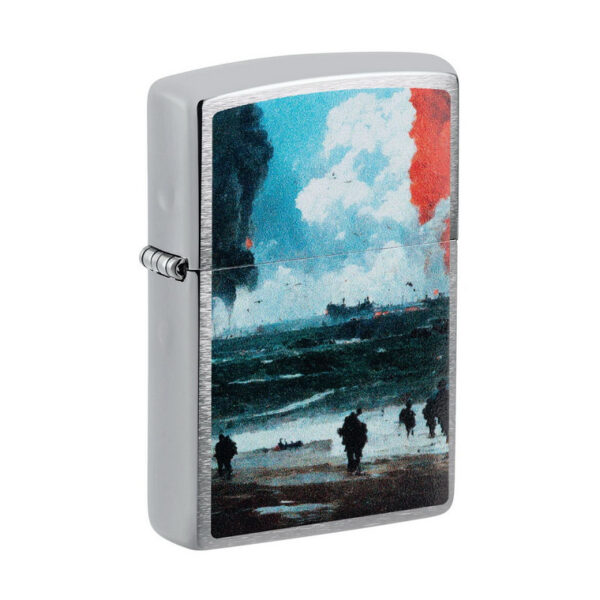 Zippo D Day Landing1 De <strong>Zippo D-Day Landing</strong> is een must-have voor elke geschiedenisliefhebber en verzameling. Deze iconische aansteker herdenkt de <strong>D-Day landing</strong> en is perfect voor degenen die de geschiedenis waarderen en een praktische, betrouwbare aansteker zoeken. De <strong>Zippo D-Day Landing</strong> heeft de kenmerkende <strong>windbestendigheid</strong> die Zippo zo beroemd maakt, wat betekent dat je hem in vrijwel elke omgeving kunt gebruiken, zelfs bij harde wind. De <strong>metallic behuizing</strong> heeft een gedetailleerd ontwerp en is stevig genoeg om een leven lang mee te gaan. De aansteker produceert de beroemde <strong>Zippo-klik</strong> bij het openen en sluiten, wat bijdraagt aan het unieke gebruikservaring van een Zippo. Deze aansteker wordt geleverd in een elegante <strong>geschenkdoos</strong>, waardoor het de ideale keuze is voor een geschenk of als toevoeging aan je eigen collectie. Deze aansteker is <strong>hervulbaar</strong>, wat betekent dat je hem keer op keer kunt gebruiken. Voor de beste prestaties werkt de Zippo D-Day Landing het beste met <strong>Zippo premium-aanstekerbenzine</strong>, een <strong>vuursteentje</strong> en een <strong>lont</strong>.