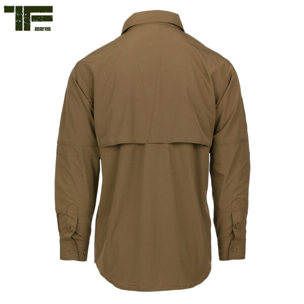 135500 112 03 <big><strong>Task Force 2215® Bravo One Overhemd</strong> Multifunctioneel shirt van TF-2215 speciaal ontwikkeld voor de actieve outdoorfanaat. Een flexibel en lichtgewicht overhemd welke is gemaakt van ademend quick dry materiaal.</big> Dit shirt brengt je veel gemak en comfort dankzij zijn handige eigenschappen. Zo is het overhemd voorzien van handige vakjes & zakken om spullen mee te nemen. Ideaal voor outdooracitiviteiten zoals hiken, reizen, jagen en bijvoorbeeld bushcraft. <strong>Materiaal: </strong>Gemaakt van 4 way stretch materiaal. 88% nylon en 12% elastisch materiaal <strong>Kenmerken:</strong> <ul> <li><big>Knopen sluiting</big></li> <li><big>Drievoudig gestikte naden voor verbeterde duurzaamheid</big></li> <li><big>Ventilerende mesh armvakken</big></li> <li><big>Twee zakken op de borst</big></li> <li><big>Twee verborgen opbergvakjes onder de borstzakken voor bijvoorbeeld uw paspoort</big></li> <li><big>Meerdere klittenband panelen op de borst</big></li> <li><big>Klittenband panelen (10 x 8 cm) op de bovenarmen</big></li> <li><big>Versterkte ellebogen</big></li> <li><big>Mesh voering aan de binnenkant voor extra ventilatie</big></li> </ul> &nbsp;