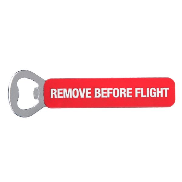416126 Flesopener 3D PVC Remove Before Flight <big>Traditionele RVS flesopener met een mooi design PVC grip.</big> <big><strong>Afmeting:</strong> 14 cm</big>  