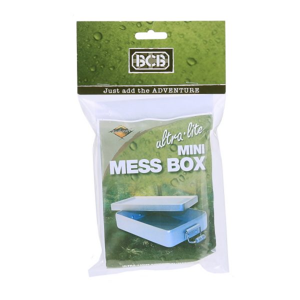 469472 BCB Mini mess box CN5501 Een hoogwaardig, super lichtgewicht, luchtdicht aluminium blik met rolsluitingen. De box heeft een rubberen afdichting in het deksel en is handig als opbergblik voor persoonlijke overlevingsuitrusting. Kan in geval van nood als kookpot worden gebruikt. <strong>Afmetingen: </strong>13 x 9,5 x 3 cm <strong>Gewicht:</strong> 95 g <a href="https://dedump.nl/wp-content/uploads/2021/01/BCB.png"><img class="alignnone size-full wp-image-35393" src="https://dedump.nl/wp-content/uploads/2021/01/BCB.png" alt="" width="94" height="50" /></a>