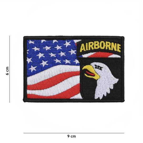 442307 8033 Embleem stof 101st Airborne vlag 19083 Embleem met tekst/afbeelding van stof.