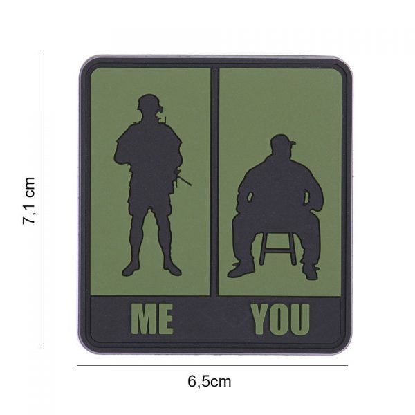 444130 7428 Embleem 3D PVC Me You groen 8088 Laat je verbondenheid zien met het Embleem 3D PVC Me & You Groen #8088. Dit PVC-embleem met klittenband aan de achterzijde voegt een persoonlijk tintje toe aan je uitrusting. Bestel nu en deel de betekenis van 'Me & You' met de wereld.