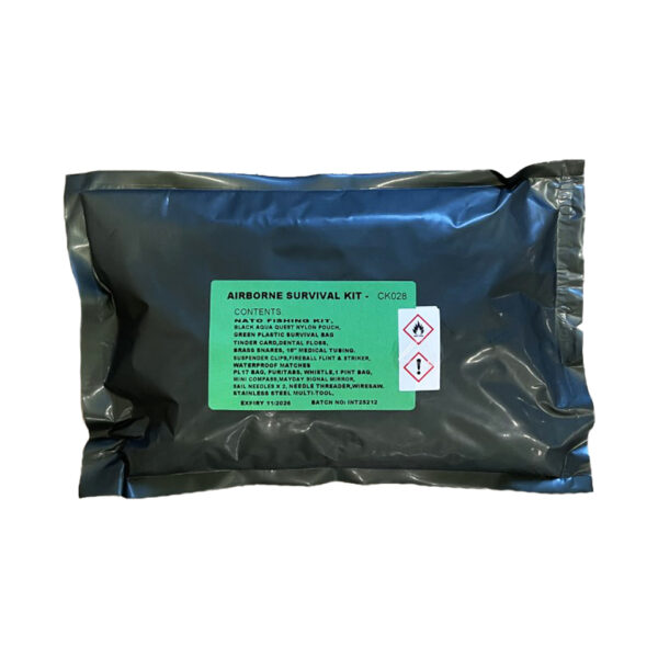 469454 BCB Airborne Survival kit CK028 <ul> <li><strong>Gewicht:</strong> 434 g</li> <li><strong>Verpakking:</strong> Olijfgroen waterdicht vacuümzakje + zwarte nylon zak met venster</li> <li><strong>Merk:</strong> BCB</li> </ul> <strong>Waarom kiezen voor de BCB Tactical Survival Kit CK028?</strong> ✔ <strong>Complete survivaluitrusting:</strong> Alles wat je nodig hebt in één compacte kit. ✔ <strong>Waterdicht en duurzaam:</strong> Beschermt de inhoud tegen alle weersomstandigheden. ✔ <strong>Lichtgewicht en draagbaar:</strong> Makkelijk mee te nemen in elke outdoor situatie. ✔ <strong>Geschikt voor noodgevallen:</strong> Ideaal voor overleving, bushcraft, kamperen en reizen. ✔ <strong>Professioneel ontworpen:</strong> In samenwerking met speciale eenheden voor maximale betrouwbaarheid. Bereid je voor op elke uitdaging met de <strong>BCB Tactical Survival Kit CK028</strong>. Bestel vandaag nog en wees klaar voor het onverwachte!