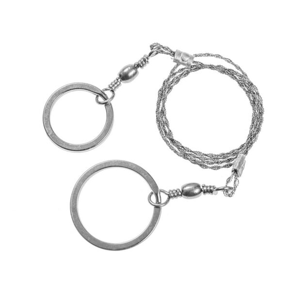 439351 BCB Commando draadzaag met ringen CM020 1 <big>De zeer populaire, gepatenteerde, originele draadzaag van de BCB. De strak geweven (8-draads) roestvrijstalen zaag biedt een langere levensduur en is lichtgewicht. De originele METAL RING-handgrepen kunnen nog steeds onder de meest veeleisende omstandigheden worden gebruikt.</big> <strong>Kenmerken:</strong> <ul> <li><big>Zaagt hout, plastic en bot</big></li> <li><big>Kan worden verwerkt tot een beugelzaag</big></li> <li><big>Handvat - Twee metalen ringen, de een groter dan de ander</big></li> </ul>  