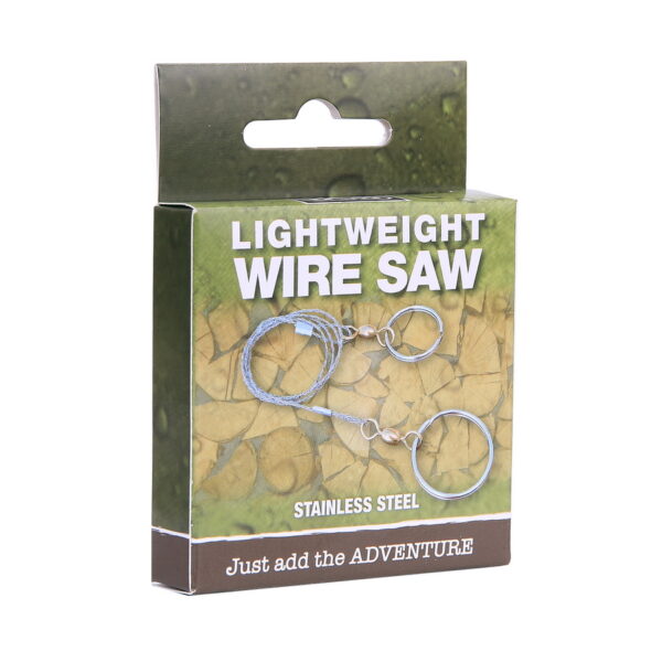439351 BCB Commando draadzaag met ringen CM0203 <big>De zeer populaire, gepatenteerde, originele draadzaag van de BCB. De strak geweven (8-draads) roestvrijstalen zaag biedt een langere levensduur en is lichtgewicht. De originele METAL RING-handgrepen kunnen nog steeds onder de meest veeleisende omstandigheden worden gebruikt.</big> <strong>Kenmerken:</strong> <ul> <li><big>Zaagt hout, plastic en bot</big></li> <li><big>Kan worden verwerkt tot een beugelzaag</big></li> <li><big>Handvat - Twee metalen ringen, de een groter dan de ander</big></li> </ul>  