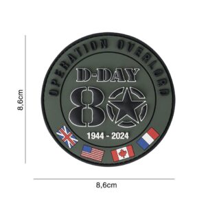 Embleem 3D PVC D-Day 80 1944-2024 Allied flags #14012