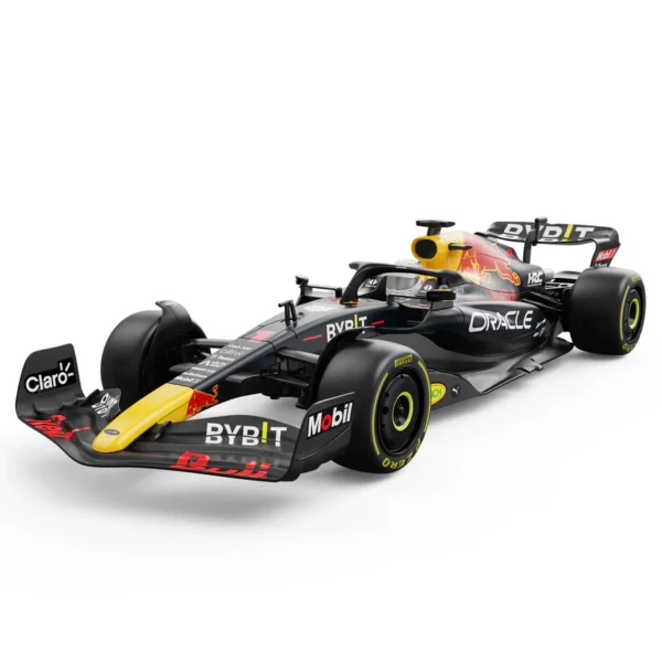 Red Bull Racing Formula 1 Bestuurbare auto 7 Ontvang de ultieme race-ervaring met de Oracle Red Bull Racing RB18 RC Car 1/18 Schaal, een nauwkeurig nagemaakte replica van de iconische F1-wagen. Deze auto is volledig gelicenseerd door de F1-teams en beschikt over een gestroomlijnde carrosserie, gedetailleerde interieuronderdelen en een 2.4Ghz controle systeem voor maximale wendbaarheid. Met een bereik van 15 meter en de mogelijkheid om samen met andere auto's te racen, is dit de ideale keuze voor RC-enthousiastelingen.