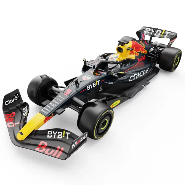 Red Bull Racing Formula 1 Bestuurbare auto 8 Ontvang de ultieme race-ervaring met de Oracle Red Bull Racing RB18 RC Car 1/18 Schaal, een nauwkeurig nagemaakte replica van de iconische F1-wagen. Deze auto is volledig gelicenseerd door de F1-teams en beschikt over een gestroomlijnde carrosserie, gedetailleerde interieuronderdelen en een 2.4Ghz controle systeem voor maximale wendbaarheid. Met een bereik van 15 meter en de mogelijkheid om samen met andere auto's te racen, is dit de ideale keuze voor RC-enthousiastelingen.