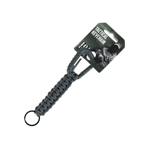 Tactical paracord sleutelhanger11 De Tactical paracord sleutelhanger is meer dan alleen een accessoire - het is een praktisch gereedschap voor elke avonturier. Met zijn metalen sleutelring, Molle-compatible karabijnhaak en totale lengte van 18 cm, is deze sleutelhanger klaar om te helpen in elke situatie.