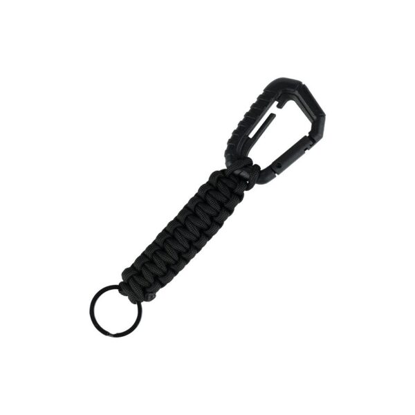 Tactical paracord sleutelhanger7 De Tactical paracord sleutelhanger is meer dan alleen een accessoire - het is een praktisch gereedschap voor elke avonturier. Met zijn metalen sleutelring, Molle-compatible karabijnhaak en totale lengte van 18 cm, is deze sleutelhanger klaar om te helpen in elke situatie.