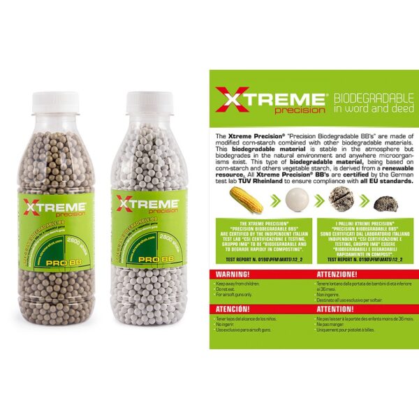 Xtreme Precision 020g BBs Bio White 2800 bb fles1 De Xtreme Precision 0,20g BBs Bio White zijn de ultieme keuze voor airsoftspelers die op zoek zijn naar precisie en betrouwbaarheid. Dankzij hun unieke materiaalsamenstelling en uitstekende afwerking bieden deze BB's een ongeëvenaarde nauwkeurigheid en perfecte afbreekbaarheid. Verpakt in een handige hersluitbare fles met 2800 BB's, zijn ze klaar voor langdurig gebruik op het veld. <a title="Maattabel" href="https://dedump.nl/wp-content/uploads/2024/05/11927_ea0a5080da3959069ca4a4422221ea276f4fd4ae.pdf" target="_blank" rel="noopener noreferrer"><button><span style="color: #ef471f; font-size: medium;"><strong>Spec/Tech sheet</strong></span></button></a>  