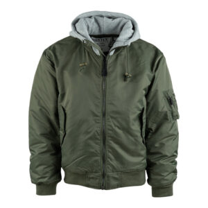 MA-1 hooded bomber jack - Zwart